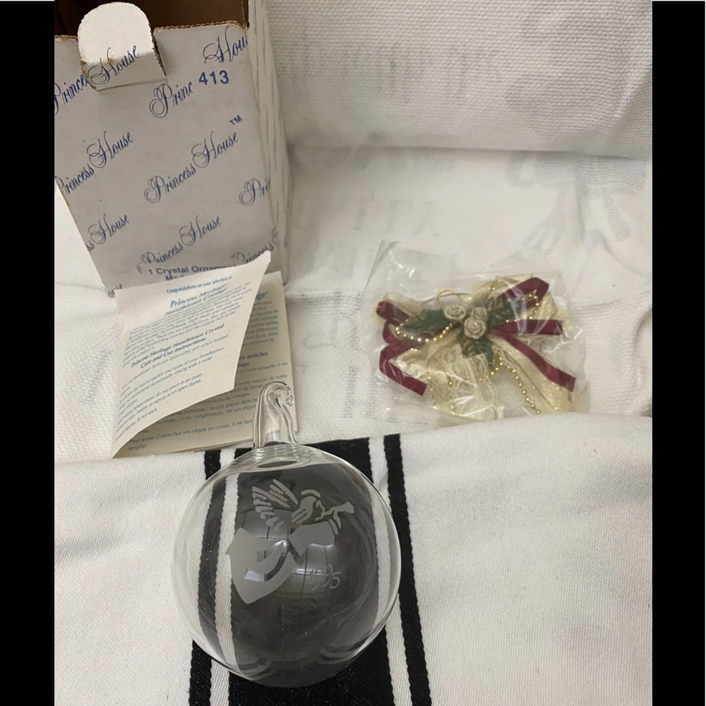 413 Princess House Handblown Crystal Ornament Year 1995 New In Box - Picture 1 of 5